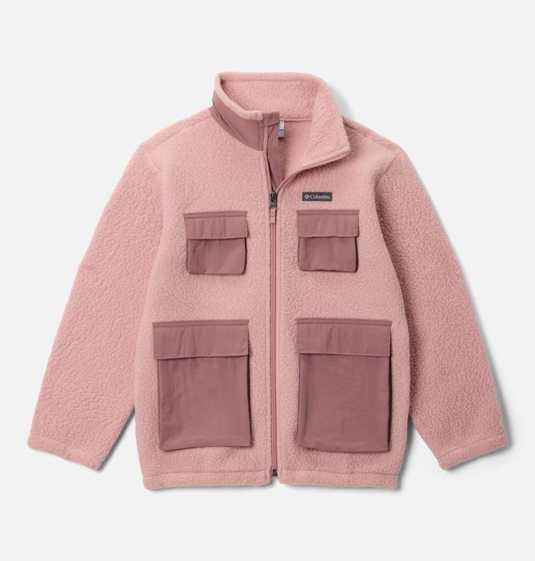 Manteau à fermeture éclair pleine longueur en tissu polaire granuleux Jasper Ridge pour enfant, Color: Eraser Pink, Fig, image 1