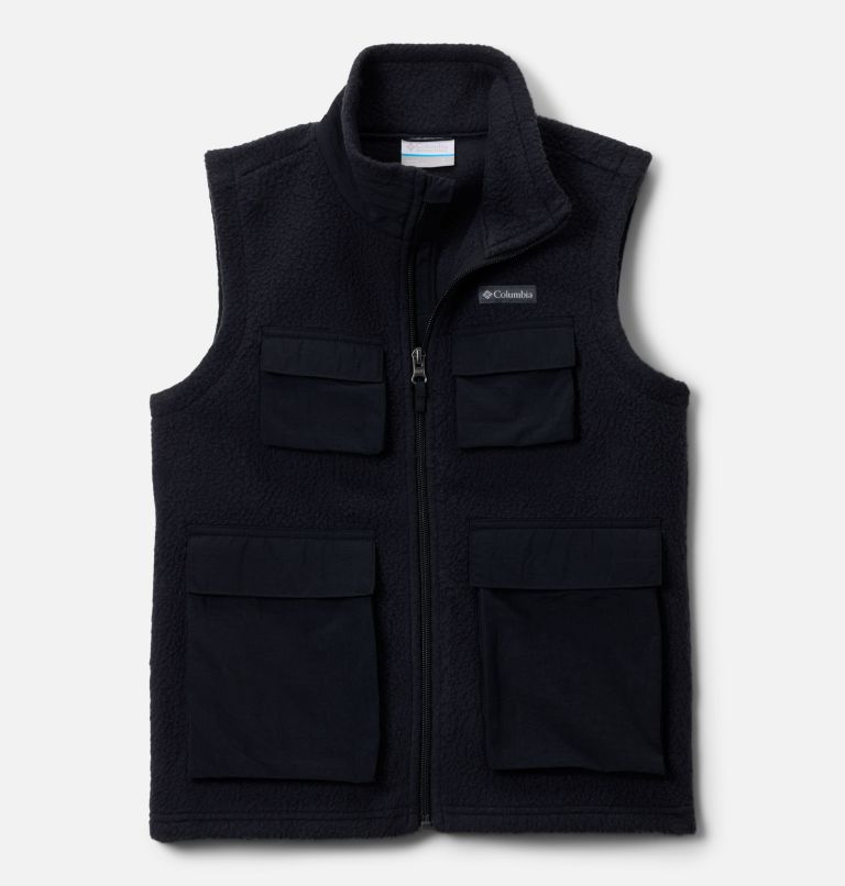 Kids' Jasper Ridge Pebbled Fleece Vest, Color: Black, image 1