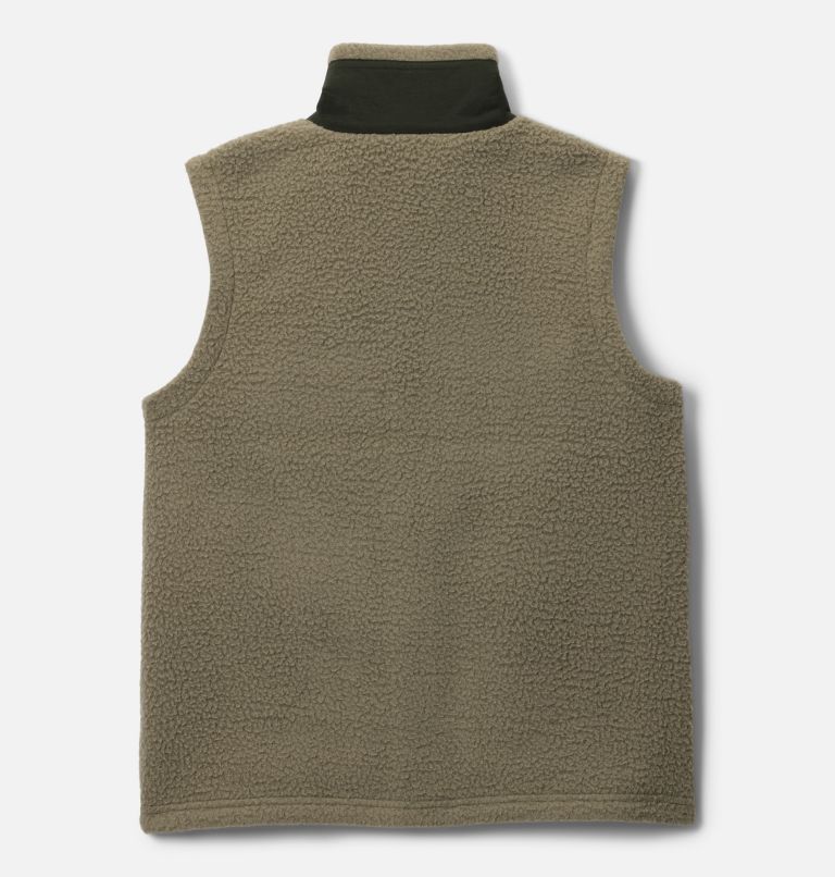 Kids' Jasper Ridge Pebbled Fleece Vest, Color: Stone Green, Greenscape, image 2