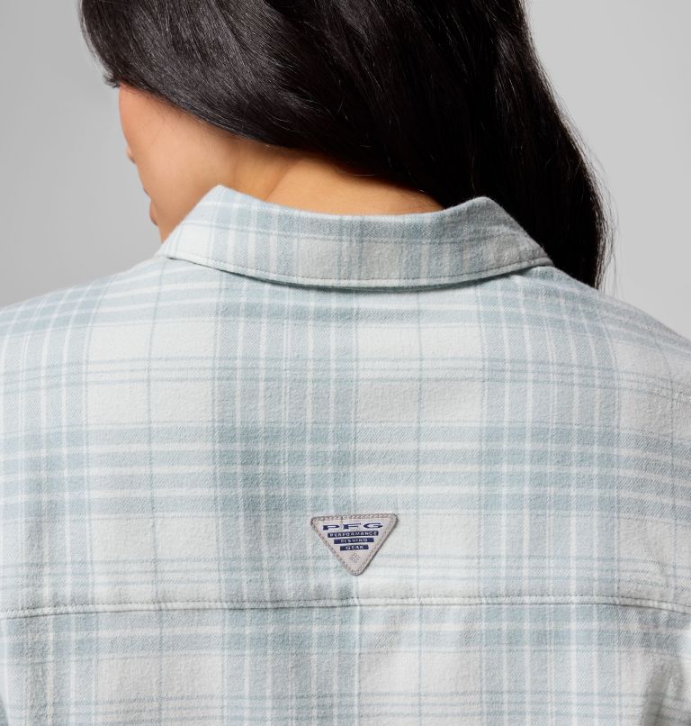 Women's Wild Cast Flannel, Color: Crushed Blue Navigator Tartan, image 10