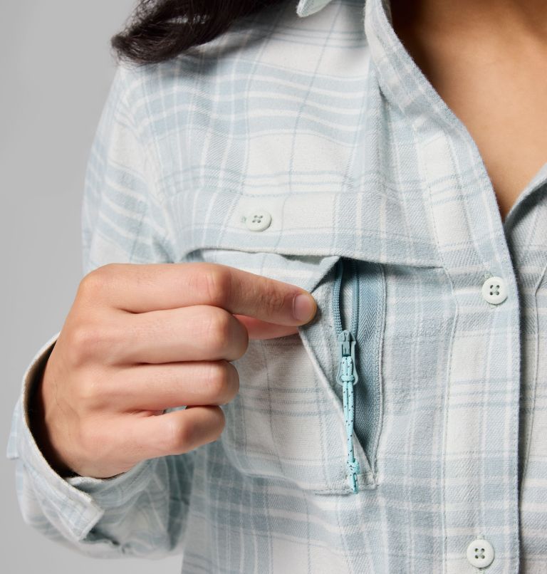 Women's Wild Cast Flannel, Color: Crushed Blue Navigator Tartan, image 11