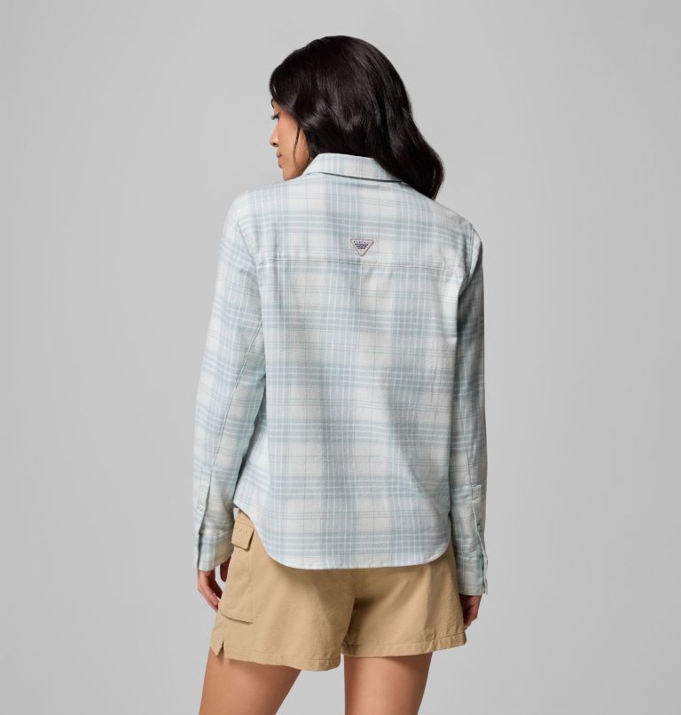 Women's Wild Cast Flannel, Color: Crushed Blue Navigator Tartan, image 3