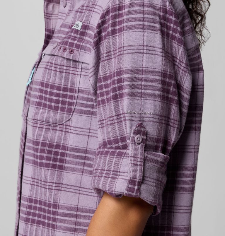 Women's Wild Cast Flannel, Color: Shale Purple Navigator Tartan, image 6