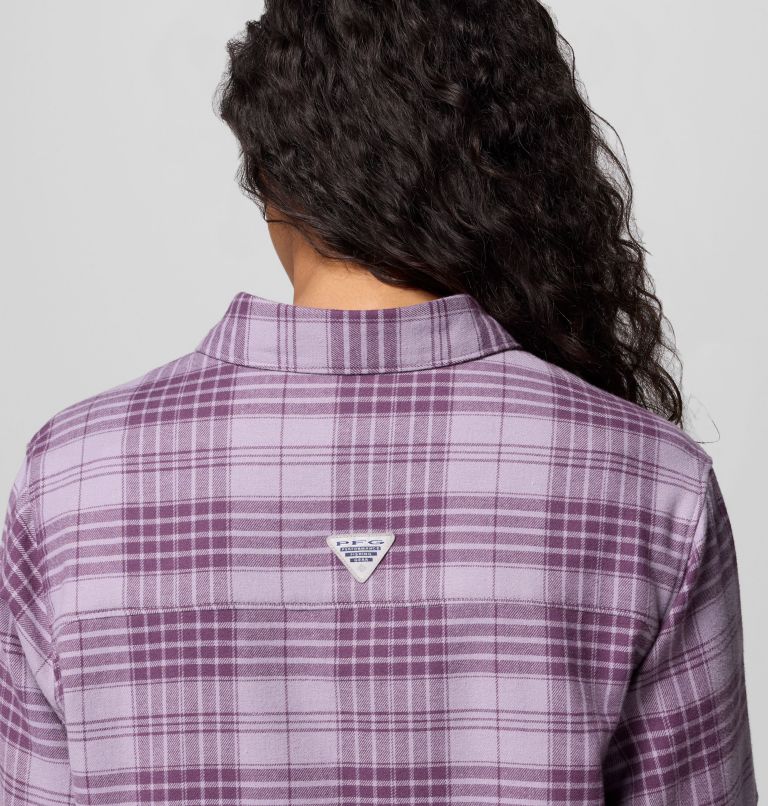 Women's Wild Cast Flannel, Color: Shale Purple Navigator Tartan, image 8