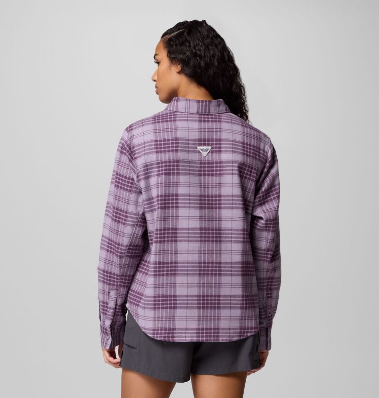 Women's Wild Cast Flannel, Color: Shale Purple Navigator Tartan, image 3