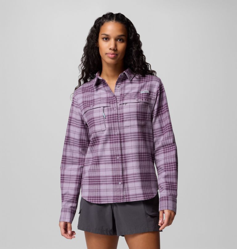 Women's Wild Cast Flannel, Color: Shale Purple Navigator Tartan, image 1