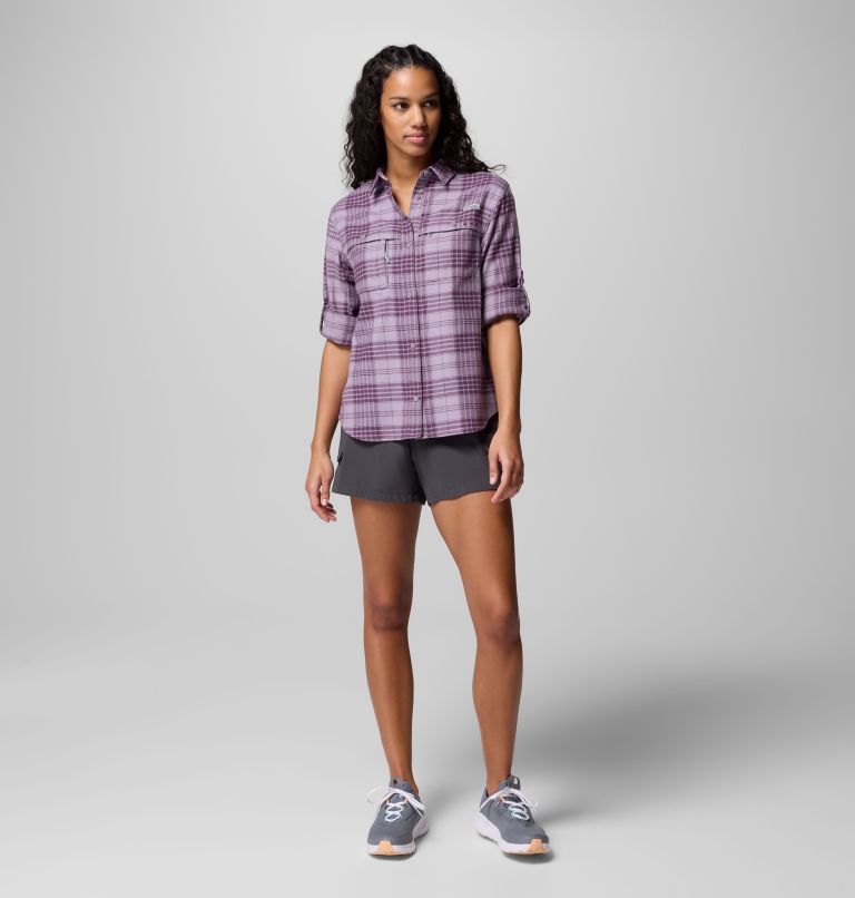 Women's Wild Cast Flannel, Color: Shale Purple Navigator Tartan, image 2
