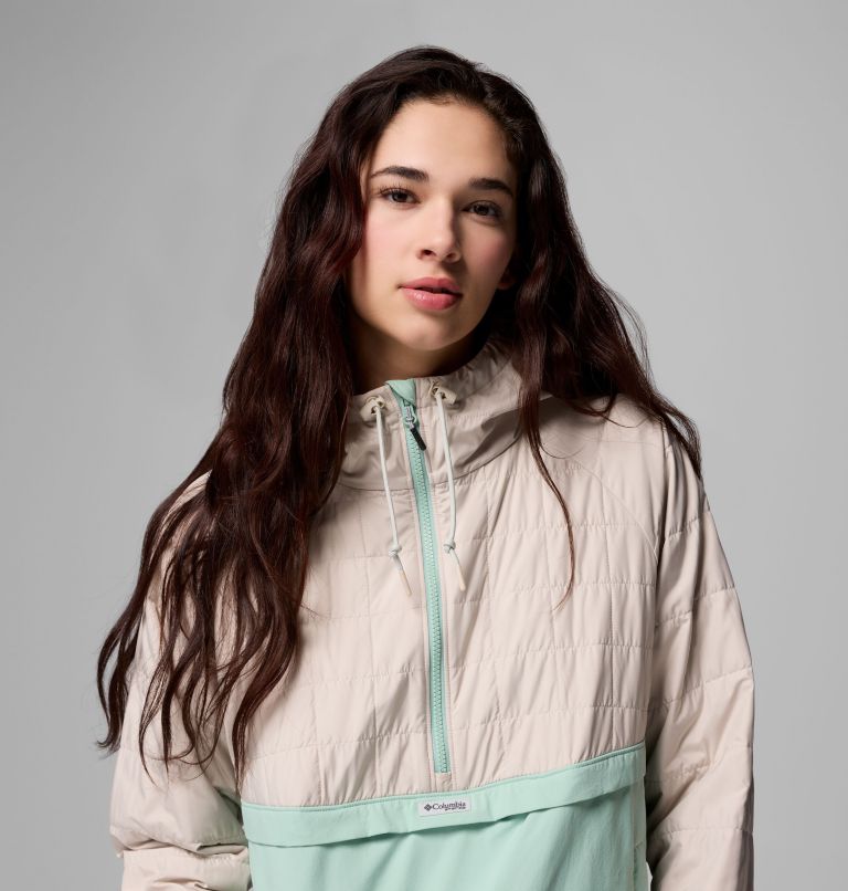 Women's PFG Uncharted II Insulated Anorak, Color: Dark Stone, Misty Jade, image 5