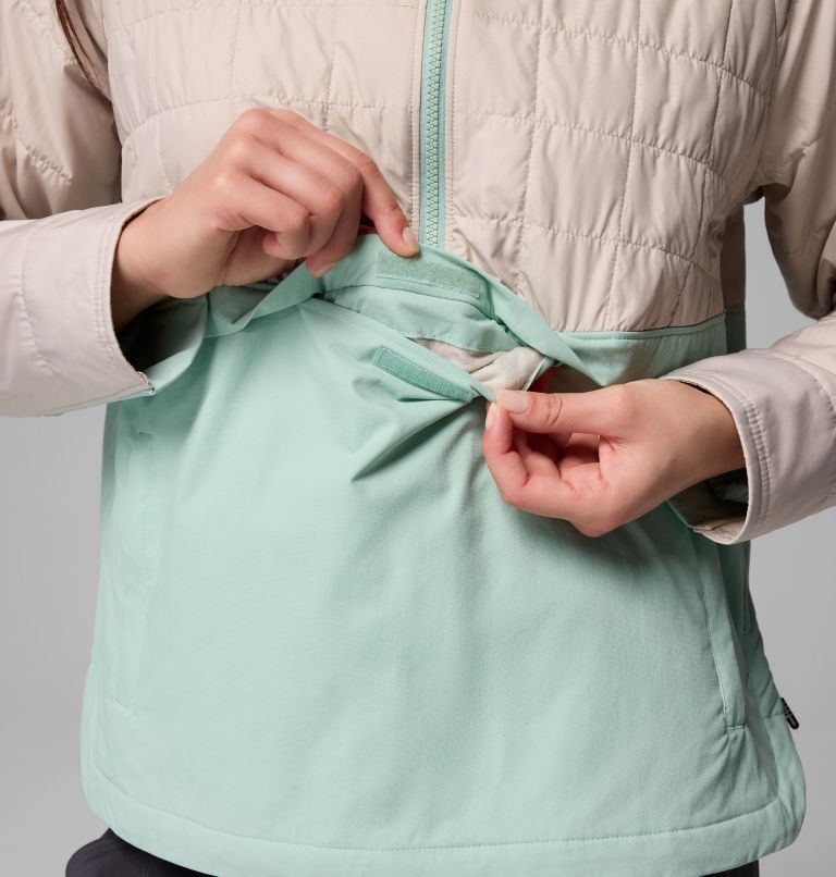 Women's PFG Uncharted II Insulated Anorak, Color: Dark Stone, Misty Jade, image 6