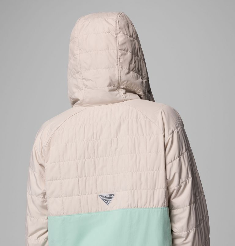 Women's PFG Uncharted II Insulated Anorak, Color: Dark Stone, Misty Jade, image 8