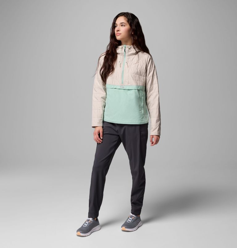 Women's PFG Uncharted II Insulated Anorak, Color: Dark Stone, Misty Jade, image 9