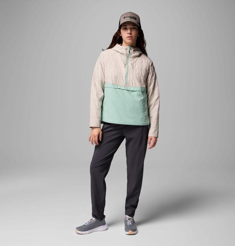 Women's PFG Uncharted II Insulated Anorak, Color: Dark Stone, Misty Jade, image 10