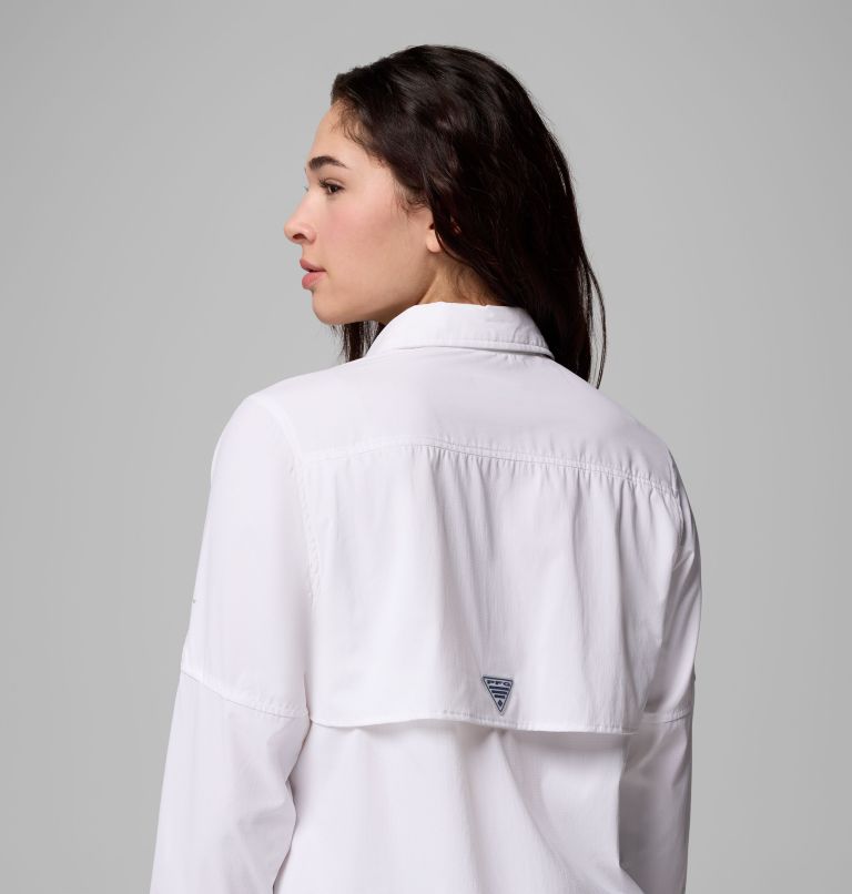 Women's PFG Bahama Elite Long Sleeve Shirt, Color: White, image 9