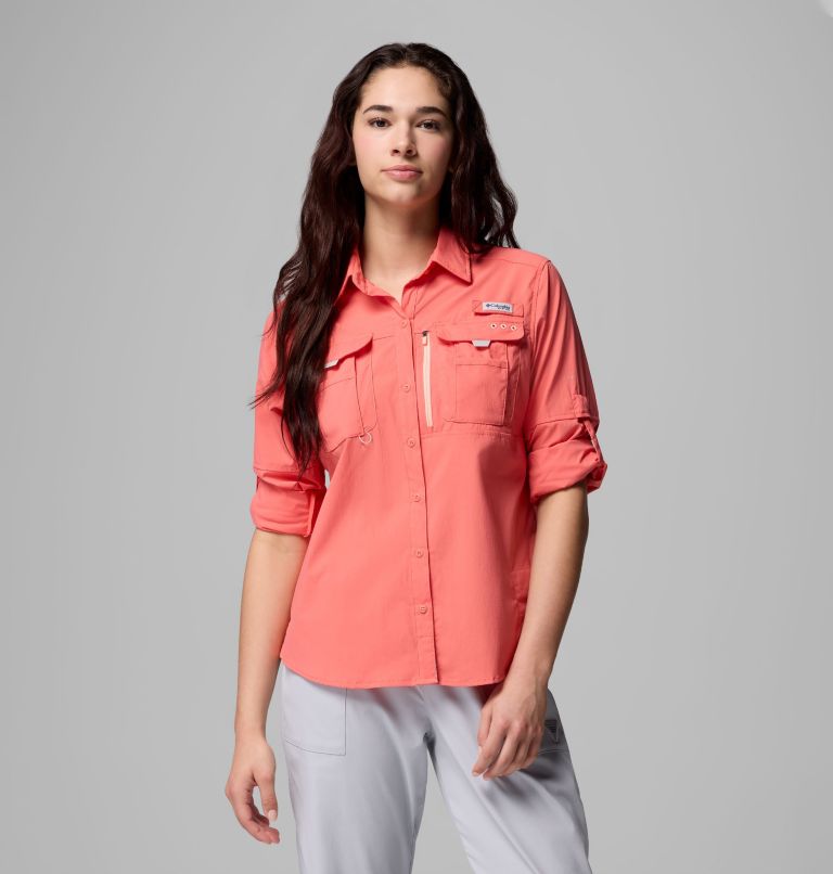 Women's PFG Bahama Elite Long Sleeve Shirt, Color: Melonade, image 5