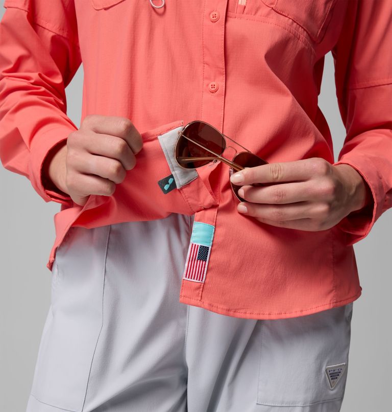 Women's PFG Bahama Elite Long Sleeve Shirt, Color: Melonade, image 8