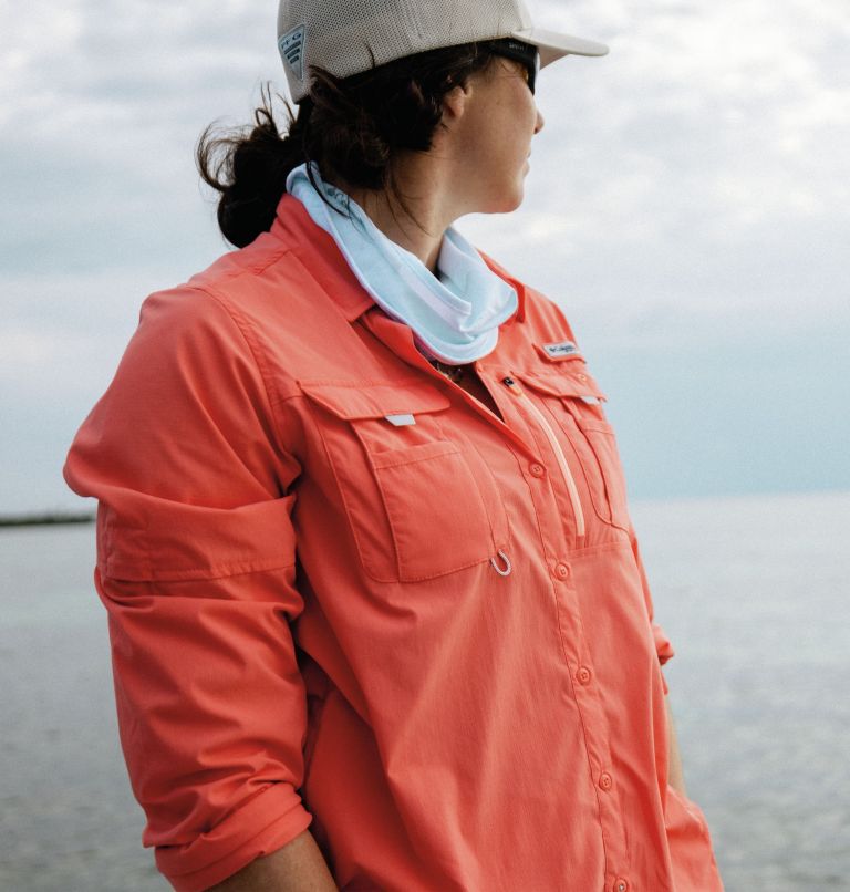 Women's PFG Bahama Elite Long Sleeve Shirt, Color: Melonade, image 10