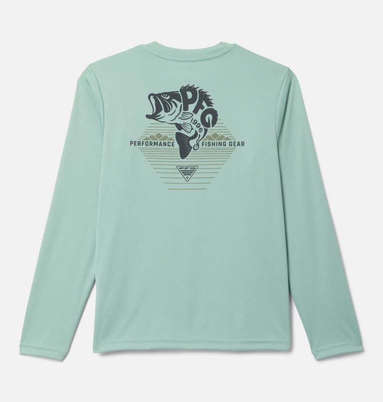 Boys' Terminal Tackle PFG Horizon Line Long Sleeve Shirt, Color: Misty Jade, image 2