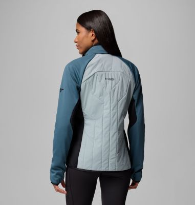Women's Arctic Crest Hybrid Full Zip Jacket, Color: Crushed Blue, Everblue, Black, image 3