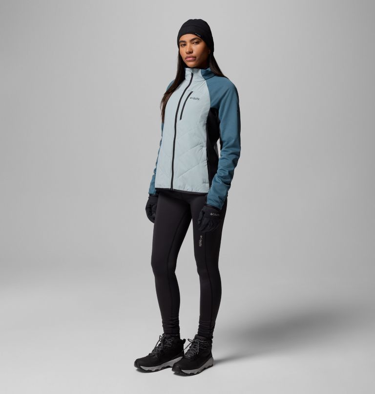 Women's Arctic Crest Hybrid Full Zip Jacket, Color: Crushed Blue, Everblue, Black, image 2