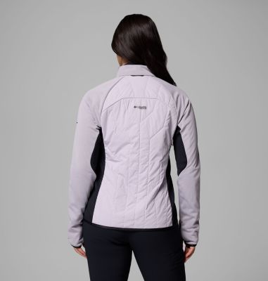 Women's Arctic Crest Hybrid Full Zip Jacket, Color: Lavender Pearl, Black, image 7