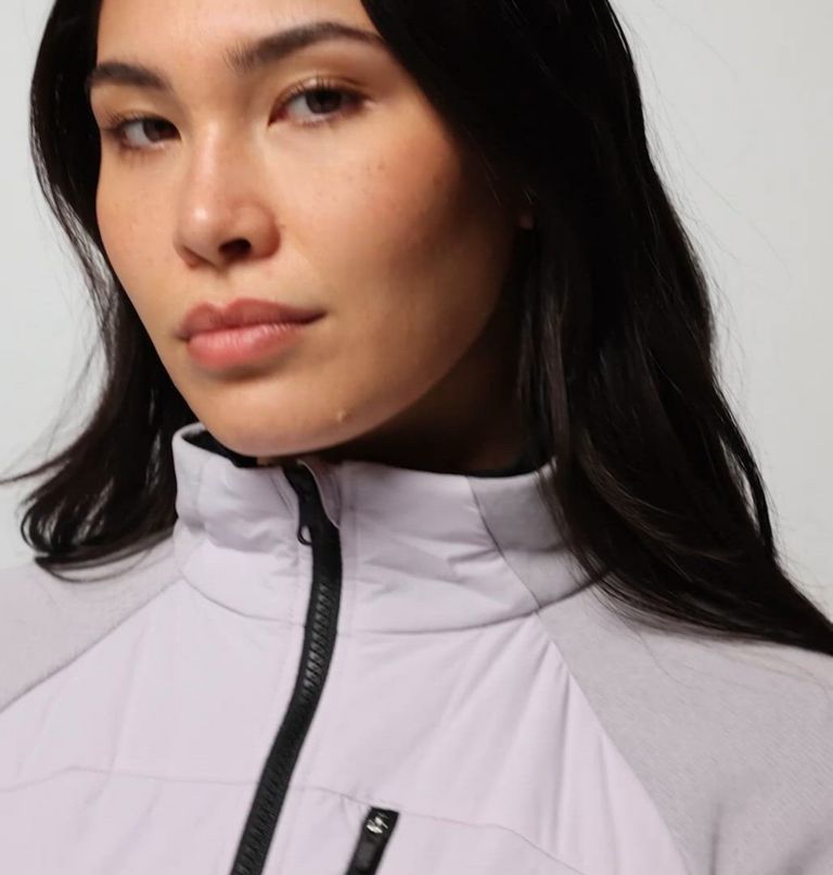 Women's Arctic Crest Hybrid Full Zip Jacket, Color: Lavender Pearl, Black
