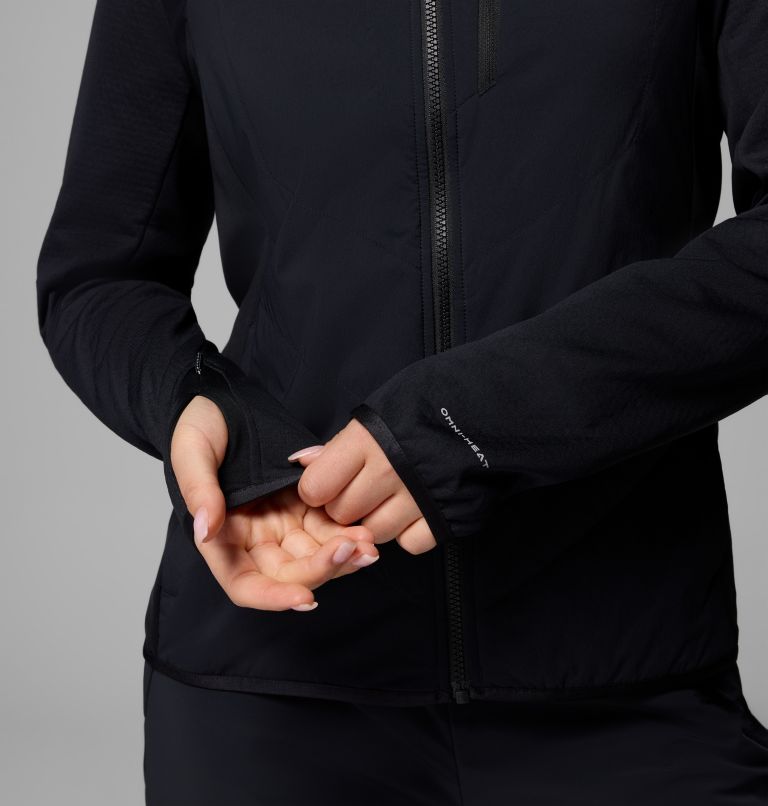 Women's Arctic Crest Hybrid Technical Fleece Jacket, Color: Black, image 8