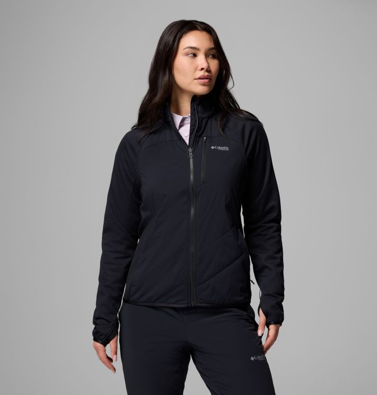 Women's Arctic Crest Hybrid Technical Fleece Jacket, Color: Black, image 1