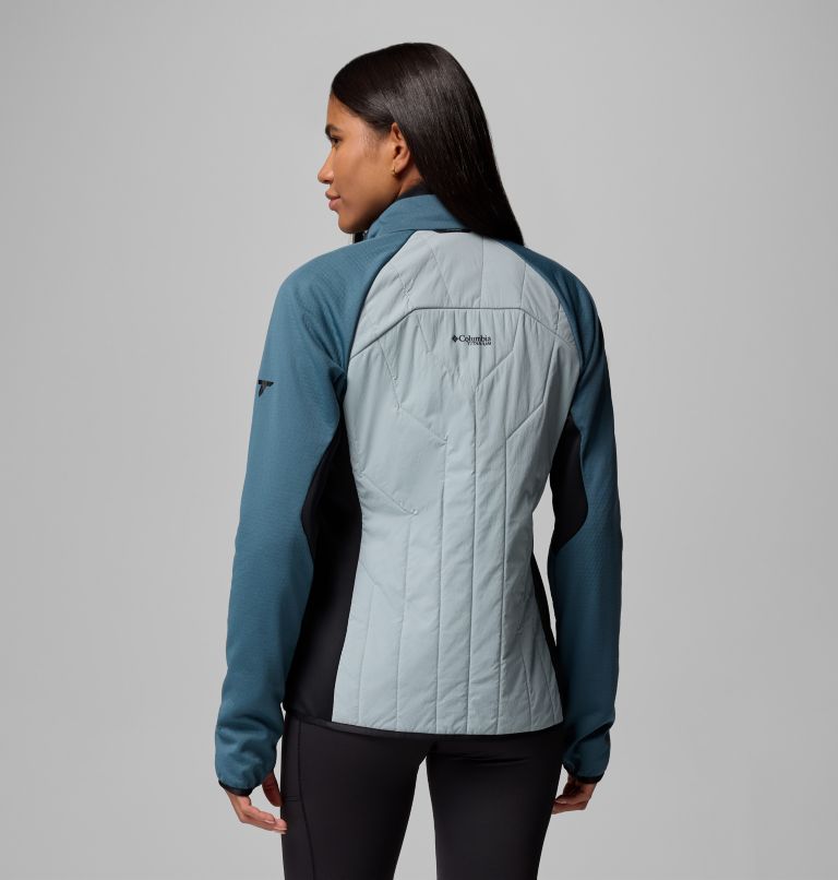 Women's Arctic Crest Hybrid Technical Fleece Jacket, Color: Crushed Blue, Everblue, Black, image 3