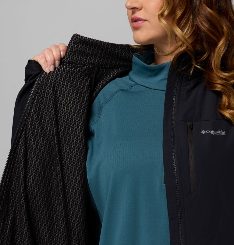 Women's Arctic Crest Hybrid Full Zip - Plus Size, Color: Black, image 6