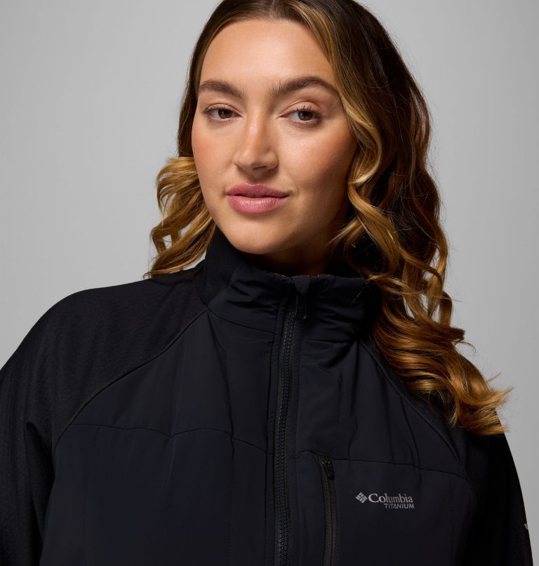 Women's Arctic Crest Hybrid Full Zip - Plus Size, Color: Black, image 7