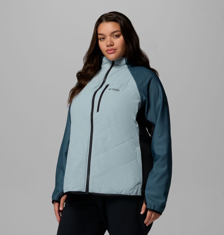 Arctic Crest Hybrid Full Zip | 461 | 2X, Color: Crushed Blue, Everblue, Black, image 4