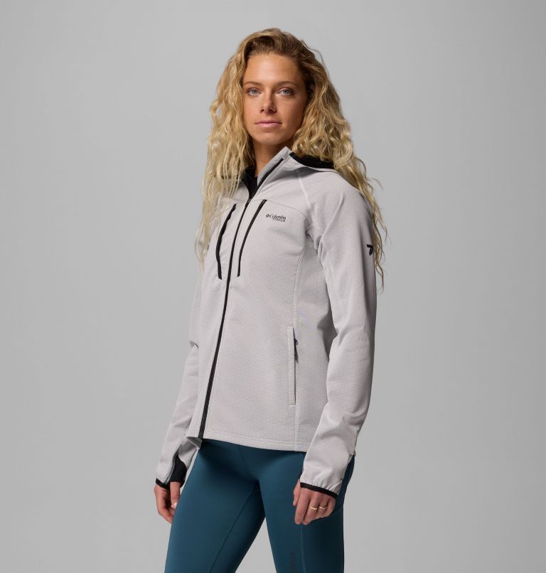 Women's Arctic Crest Bonded Full Zip Jacket, Color: Sea Salt, Black, image 4