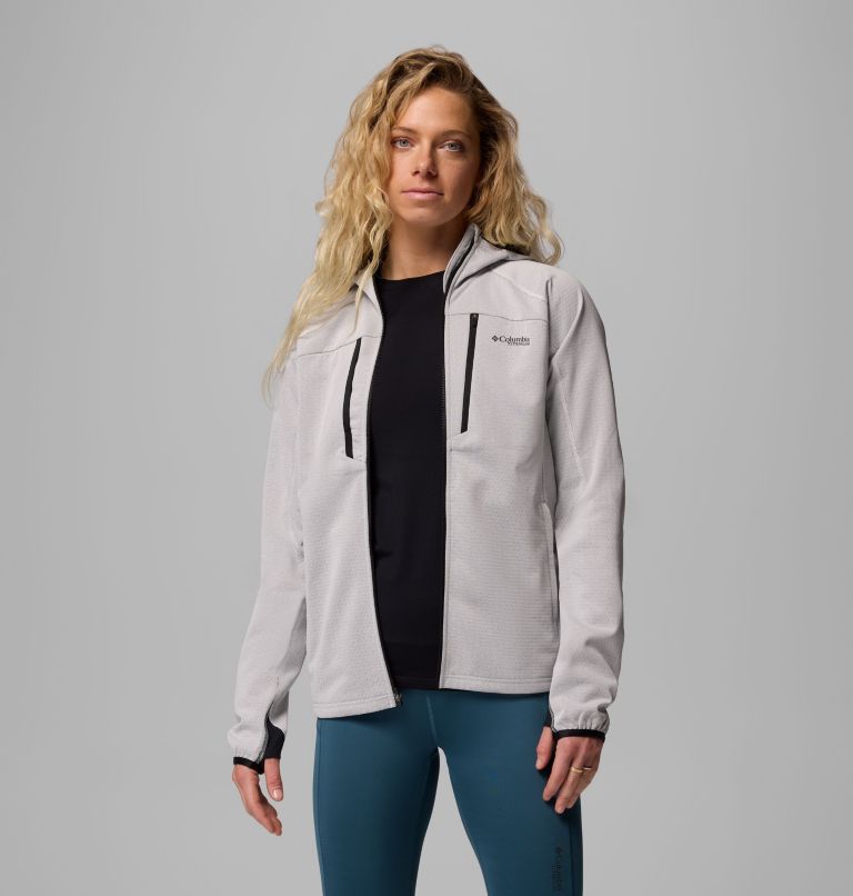 Women's Arctic Crest Bonded Full Zip Jacket, Color: Sea Salt, Black, image 5