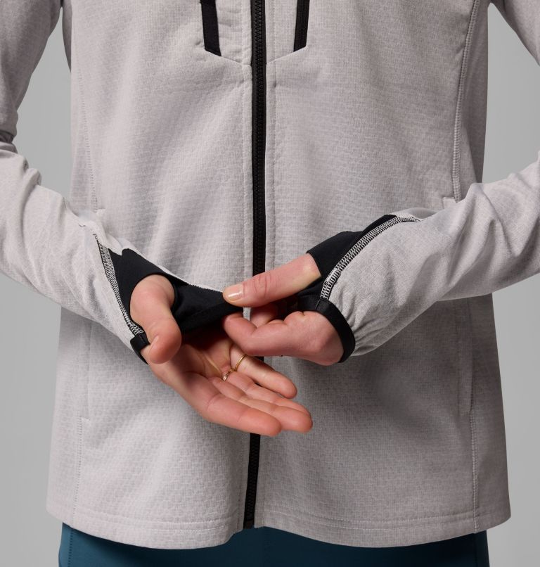 Women's Arctic Crest Bonded Full Zip Jacket, Color: Sea Salt, Black, image 8
