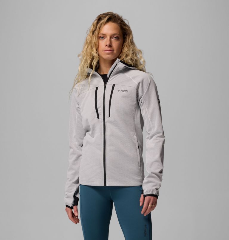 Women's Arctic Crest Bonded Full Zip Jacket, Color: Sea Salt, Black, image 1