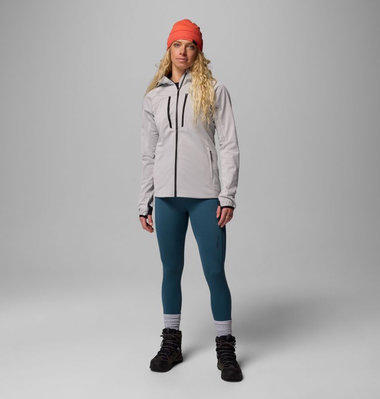 Women's Arctic Crest Bonded Full Zip Jacket, Color: Sea Salt, Black, image 2