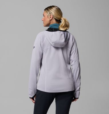 Women's Arctic Crest Bonded Full Zip Jacket, Color: Lavender Pearl, Black, image 7