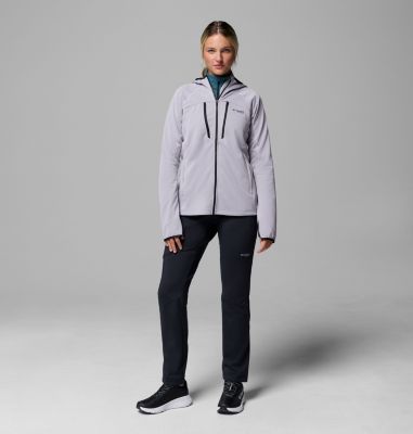 Women's Arctic Crest Bonded Full Zip Jacket, Color: Lavender Pearl, Black, image 6