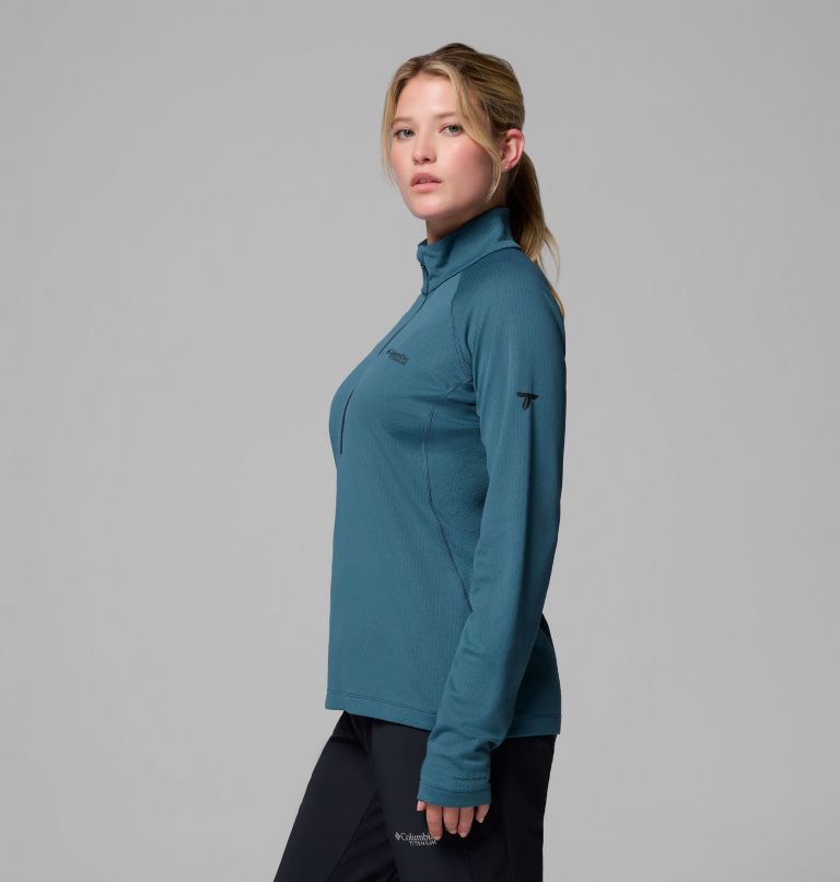 Women's DriVenture Half Zip Shirt, Color: Everblue, Black, image 4