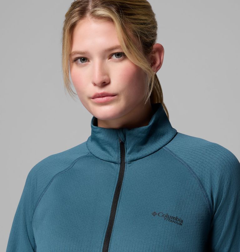 Women's DriVenture Half Zip Shirt, Color: Everblue, Black, image 6