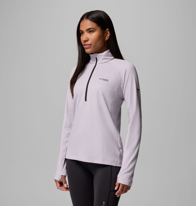 Women's DriVenture Half Zip Shirt, Color: Lavender Pearl, White, image 4