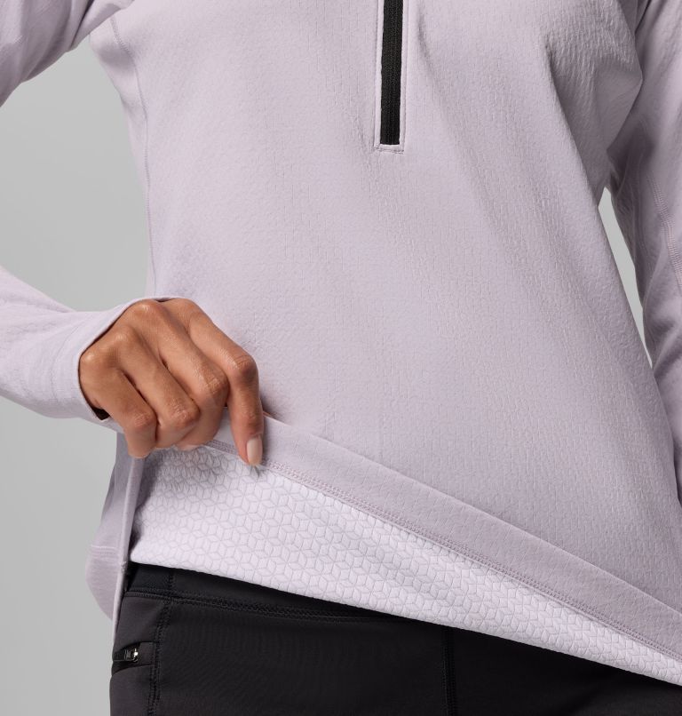 Women's DriVenture Half Zip Shirt, Color: Lavender Pearl, White, image 5