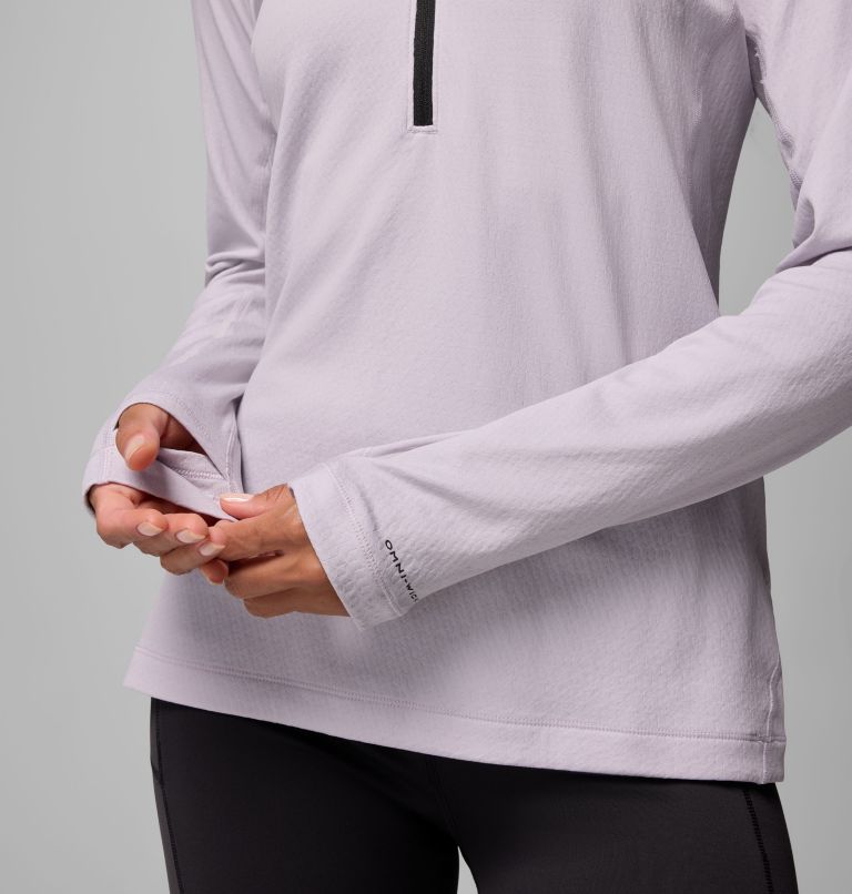 Women's DriVenture Half Zip Shirt, Color: Lavender Pearl, White, image 7