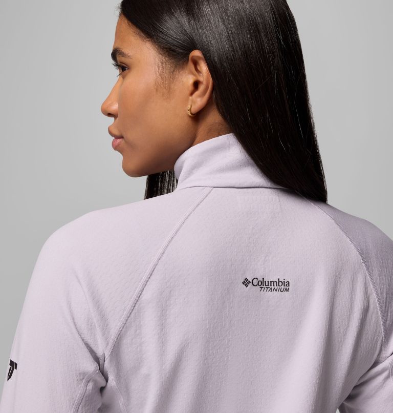 Women's DriVenture Half Zip Shirt, Color: Lavender Pearl, White, image 8