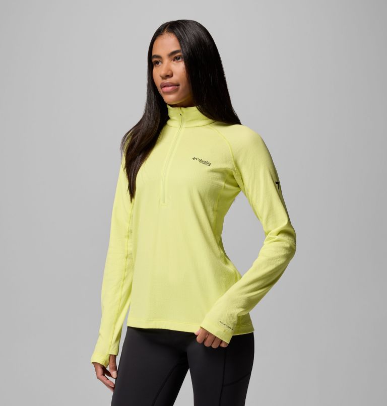 Women's DriVenture Half Zip Shirt, Color: Neon Light, White, image 4