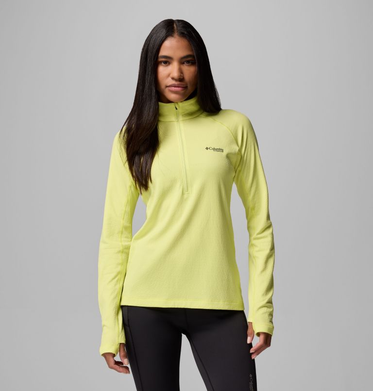 Women's DriVenture Half Zip Shirt, Color: Neon Light, White, image 1