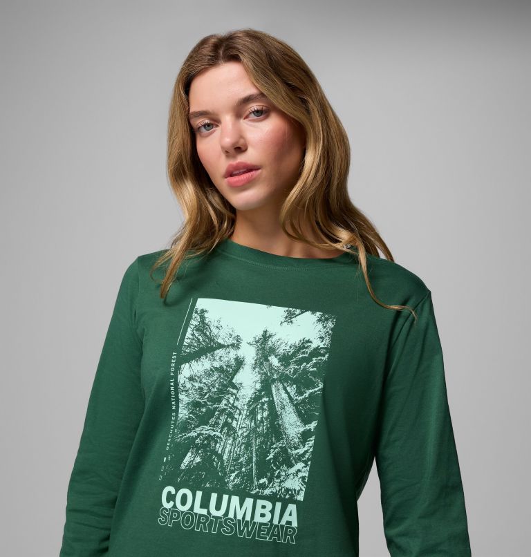 T-shirt Graphique Manches Longues Rolling Bend Femme, Color: Rain forest, Amazing Heights, image 5