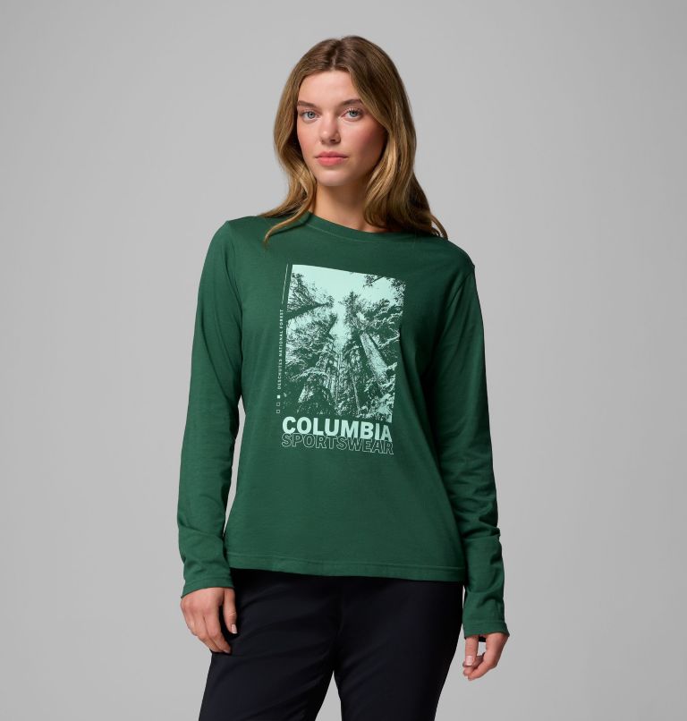 T-shirt Graphique Manches Longues Rolling Bend Femme, Color: Rain forest, Amazing Heights, image 1