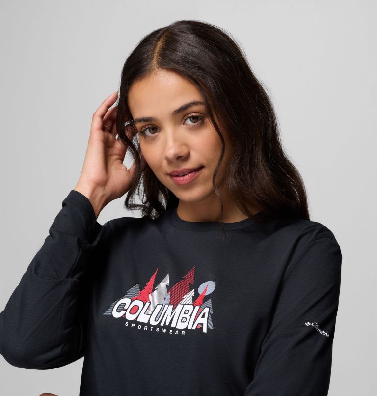 Ruby Springs Graphic LS Tee | 010 | XXL, Color: Black, Colorful Treescape, image 5