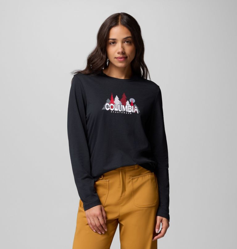 Ruby Springs Graphic LS Tee | 010 | XXL, Color: Black, Colorful Treescape, image 1